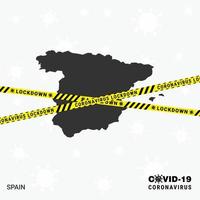 Spaincountry map Lockdown template for Coronavirus pandemic for stop virus transmission COVID 19 Awareness Template vector