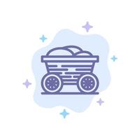 Trolley Cart Food Bangladesh Blue Icon on Abstract Cloud Background vector