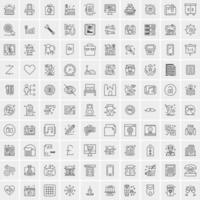 Set of 100 Creative Business Line Icons vector