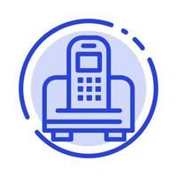 Device Mobile Cell Hardware Blue Dotted Line Line Icon vector