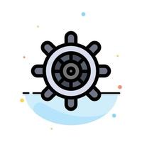 Boat Ship Wheel Abstract Flat Color Icon Template vector