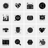 16 iconos de negocios universales vector ilustración de icono creativo para usar en proyectos relacionados con la web y dispositivos móviles