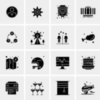 16 iconos de negocios universales vector ilustración de icono creativo para usar en proyectos relacionados con la web y dispositivos móviles