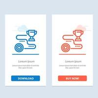 Achievement Target Success Path Win  Blue and Red Download and Buy Now web Widget Card Template vector