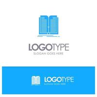 Application File Transfer Book Blue Solid Logo with place for tagline vector