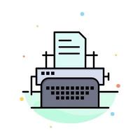 Printer Fax Print Machine Abstract Flat Color Icon Template vector