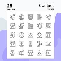 25 Contact Icon Set 100 Editable EPS 10 Files Business Logo Concept Ideas Line icon design vector