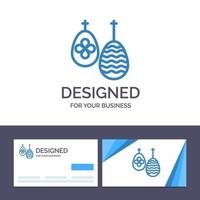 tarjeta de visita creativa y plantilla de logotipo celebración ilustración de vector de comida de huevo de pascua