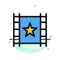 Multimedia Player Stream Star Abstract Flat Color Icon Template vector