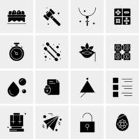 16 iconos de negocios universales vector ilustración de icono creativo para usar en proyectos relacionados con la web y dispositivos móviles