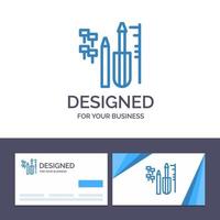 tarjeta de visita creativa y plantilla de logotipo reparación ilustración de vector de equipo de ingeniería personalizado