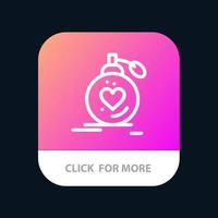 Love Marriage Passion Perfume Valentine Wedding Mobile App Button Android and IOS Line Version vector