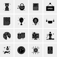 16 iconos de negocios universales vector ilustración de icono creativo para usar en proyectos relacionados con la web y dispositivos móviles