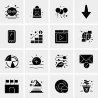 16 iconos de negocios universales vector ilustración de icono creativo para usar en proyectos relacionados con la web y dispositivos móviles