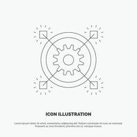 Marketing Business Idea Pertinent Gear Line Icon Vector