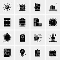 16 iconos de negocios universales vector ilustración de icono creativo para usar en proyectos relacionados con la web y dispositivos móviles