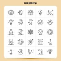 OutLine 25 Biochemistry Icon set Vector Line Style Design Black Icons Set Linear pictogram pack Web and Mobile Business ideas design Vector Illustration
