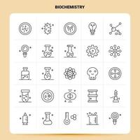 OutLine 25 Biochemistry Icon set Vector Line Style Design Black Icons Set Linear pictogram pack Web and Mobile Business ideas design Vector Illustration