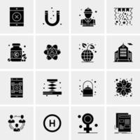 16 iconos de negocios universales vector ilustración de icono creativo para usar en proyectos relacionados con la web y dispositivos móviles