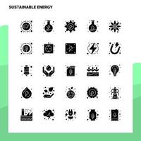 25 Sustainable Energy Icon set Solid Glyph Icon Vector Illustration Template For Web and Mobile Ideas for business company