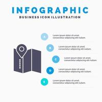 Location Map Service Pin Infographics Presentation Template 5 Steps Presentation vector