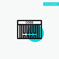 Bar Barcode Code Shopping turquoise highlight circle point Vector icon