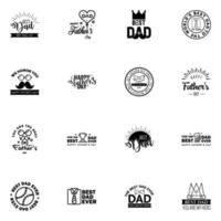 Happy fathers day 16 Black vintage retro type font Illustrator eps10 Editable Vector Design Elements