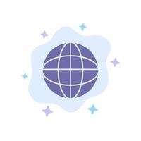 Global Location Internet World Blue Icon on Abstract Cloud Background vector