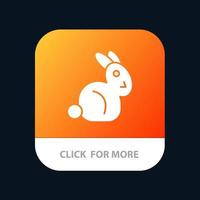 Bunny Easter Rabbit Mobile App Button Android and IOS Glyph Version vector