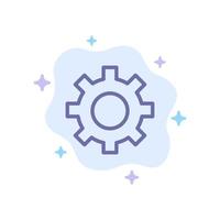 Setting Gear Interface User Blue Icon on Abstract Cloud Background vector