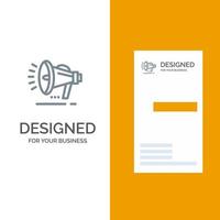 Speaker Loudspeaker Voice Announcement Grey Logo Design and Business Card Template vector
