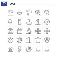 25 Tools icon set vector background