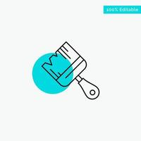 Brush Building Construction Paint turquoise highlight circle point Vector icon