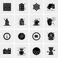 16 iconos de negocios universales vector ilustración de icono creativo para usar en proyectos relacionados con la web y dispositivos móviles