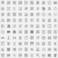 Set of 100 Creative Business Line Icons vector