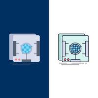 3d dimensional holographic scan scanner Flat Color Icon Vector