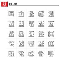 25 Killer icon set vector background