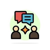 Man Group Chatting Abstract Circle Background Flat color Icon vector