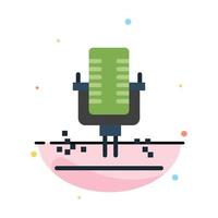 Mic Microphone Professional Recording Abstract Flat Color Icon Template vector