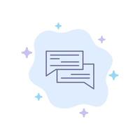 Chat Bubble Bubbles Communication Conversation Social Speech Blue Icon on Abstract Cloud Background vector