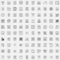 Set of 100 Creative Business Line Icons vector