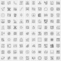 conjunto de 100 iconos de línea de negocios creativos vector