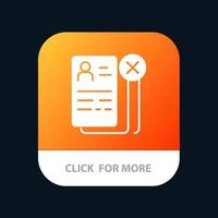 carrera empresarial cv currículum laboral botón de la aplicación móvil versión de glifo de android e ios vector