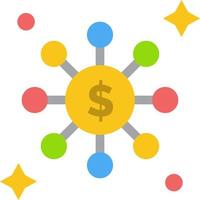 Dollar Share Network  Flat Color Icon Vector icon banner Template
