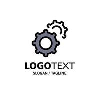 Gear Gears Setting Business Logo Template Flat Color vector