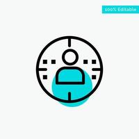 Man Profile Marketing turquoise highlight circle point Vector icon