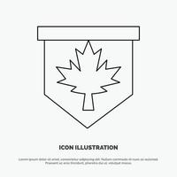 etiqueta hoja canadá signo línea icono vector