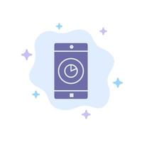 Application Mobile Mobile Application Time Blue Icon on Abstract Cloud Background vector