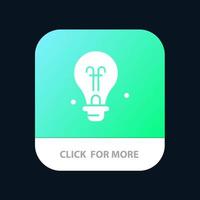 Bulb Education Idea Mobile App Button Android and IOS Glyph Version vector