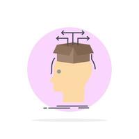 Data extraction head knowledge sharing Flat Color Icon Vector